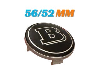 4 Stück 56 mm / 52 mm Mercedes Benz Radnabenkappen Farbe Schwarz Brabus