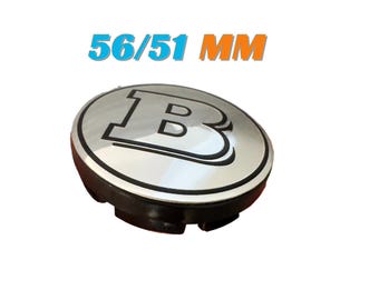 4 Stück 56 mm / 51 mm Mercedes Benz Radnabenkappen Abdeckungen Farbe Silber Farbe Brabus