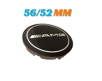 4 Stück 56 mm / 52 mm Mercedes Benz Radnabenkappen Abdeckungen Farbe Schwarz