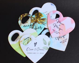 Wedding Favors for Guests in Bulk, Personalized Magnet Bottle Opener Favors, Custom party Favors