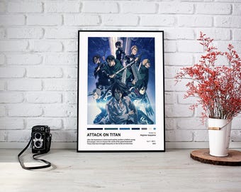 Attack On Titan Poster, Minimalist Anime Manga Art Print