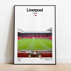 Anfield Stadium Poster, Liverpool Print, Soccer Fans, Football Poster, Gift For Him, Sports Fan Gift
