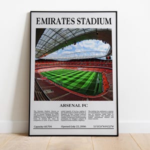 Emirates Stadium Poster, Arsenal Print, Soccer Fans, Football Poster, Gift For Him, Sports Fan Gift