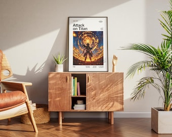 Attack On Titan Anime Poster, Retro Manga Art Print