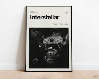 Interstellaire filmposter: moderne minimalistische kunst uit het midden van de eeuw