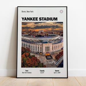 Yankee Stadium Poster, New York Yankees Print, Baseball Fans, Baseball Poster, Gift For Him, Sports Fan Gift