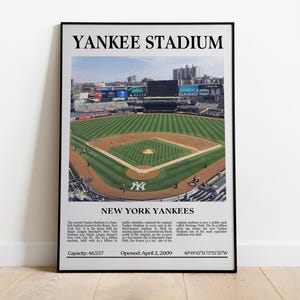 Yankee Stadium Poster, New York Yankees Print, Baseball Fans, Baseball Poster, Gift For Him, Sports Fan Gift