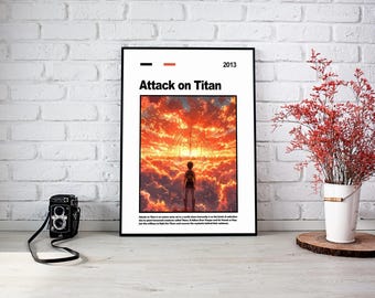 Attack On Titan Anime Poster, Minimalist AOT Manga Art Print