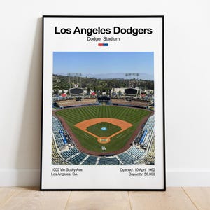 Dodger Stadium Poster, Los Angeles Dodgers  Print, Baseball Fans, Baseball Poster, Gift For Him, Sports Fan Gift