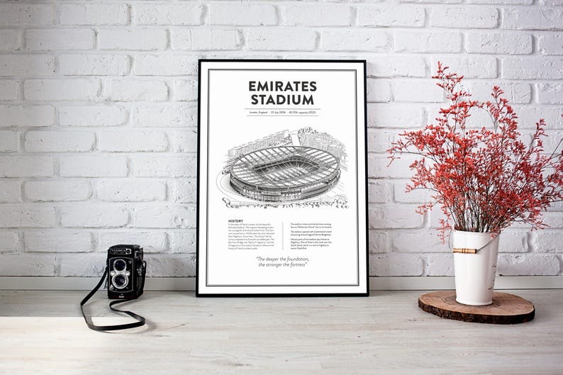 Emirates Stadium Poster, Arsenal Print, Soccer Fans, Football Poster