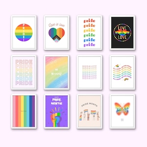 PRIDE MONTH Set of 30 Wall Art, Printable Poster Inclusive Decor for Classroom, Playroom, Therapy Room, Reading Spaces, LGBTQIA+ Pride Print