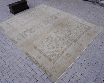 Ręcznie tkany dywan w neutralnym kolorze 10x13: Dywan boho z wełny/bawełny