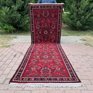 Rustic Runner 3x9, Hand Knotted Rug, Boho Runner Rug, Oriental Runner Rug, Persian Runner Rug, Hallway Runner Rug, Entryway Rug
