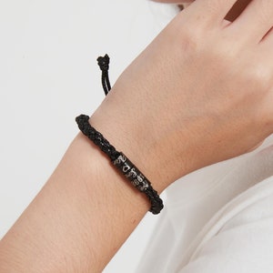 Pulsera trenzada ajustable para mujer, pulsera impermeable para surfear, pulsera de amistad con nombre para hermanas mejores amigas, pulsera para madres con nombres de niños