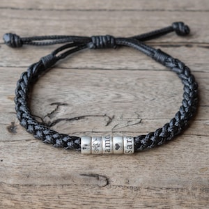Pulseras con nombre personalizadas para hombres, pulseras personalizadas para papás nuevos, joyas para esposos, regalos navideños para el día del padre para él, día de San Valentín