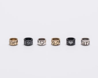Custom Engraved Name Beads: Personalized Silver Charms