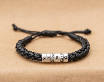 レザー編み込みブレスレット スターリングシルバー レザー編み込みブレスレット スターリングシルバー