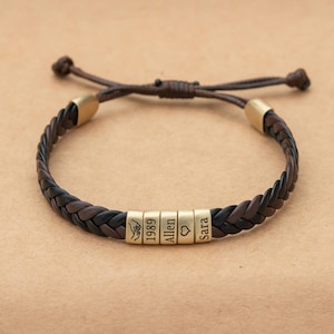 Holding Hands Bracelet: Personalized Braided Leather, Adjustable Sliding Knot, Romantic Soulmate Jewelry, Custom Engraving