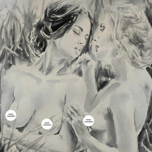 Hand-Painted Sensual Watercolor Art – Intimate Female Couple (30x42 cm)