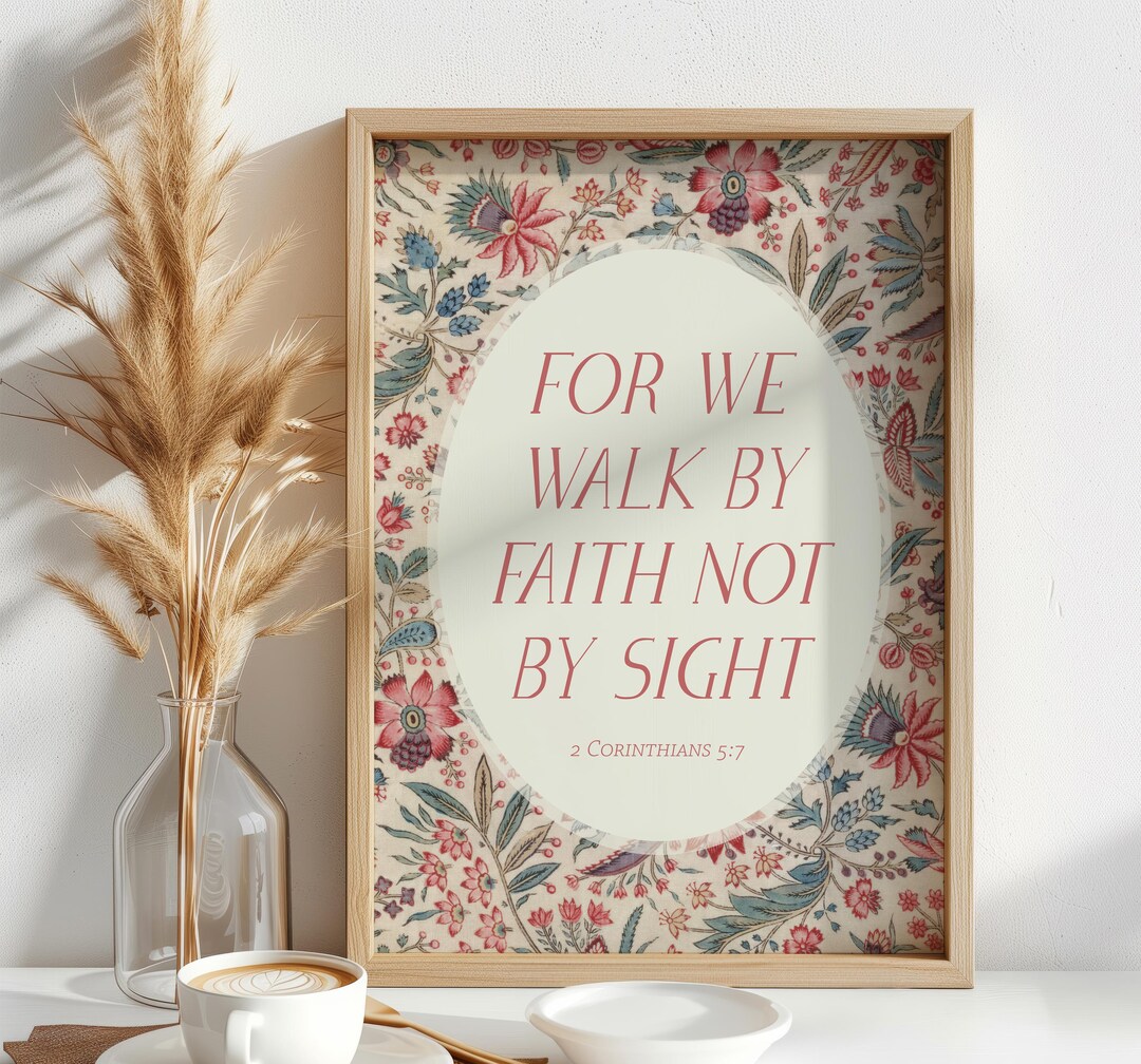 Christian Pattern Bible Verse Wall Art, Aesthetic 2 Corinthians ...