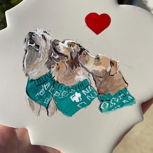 Custom Hand-Painted Portrait Ornament: Personalized Family or Pet Gift