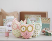 Three Hooting Owls - A Simple DIY Sewing Craft Kit For Beginners, Ideal for Children & Adults
