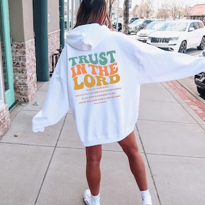 Trust in the Lord Sweatshirt, Minimalist Christian Hoodie, Bible Verse Hoodie, Proverbs 3:5-6 Shirt, Faith-Based Apparel, Christian Gift