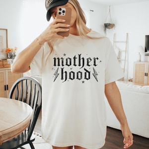 Mother Hood Comfort Colors Tee: Distressed Rocker Mom T-Shirt