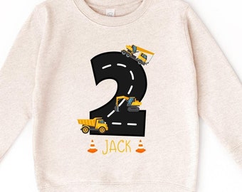 Construction Birthday Kids Sweatshirt - Birthday Boy Hoodie - Excavator Toddler Sweater - Birthday Party Sweater - Construction Digger - Age