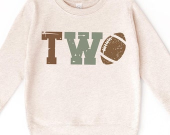 2nd Birthday Kids Sweatshirt - Football Theme Youth Hoodie - Second Birthday - Toddler Boy Sweater - Touchdown Kids Sweater - Two Outfit