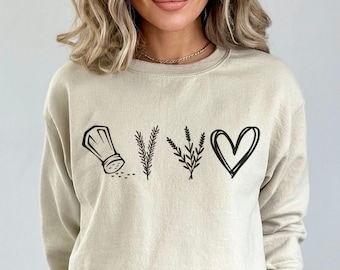 Praktisches Zauber Sweatshirt: Salz, Lavendel, Rosmarin, Liebe - Unisex
