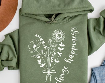 Botanischer Hoodie: Blumenmädchen Gartenarbeit Wildblume Pflanze Mama Geschenk