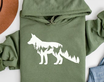 Fox Mountain Hoodie: Forest Wildlife, Nature Lover Gift