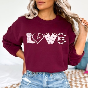 Love Barrel Racing Sweatshirt: Western Rodeo Horse Lover Gift