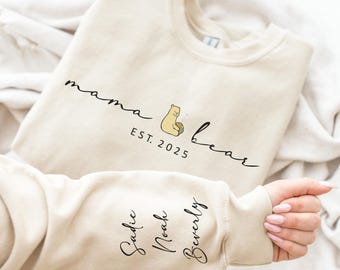 Mama Bear Sweatshirt, Mother's Day Gift, New Mom Hoodie, Custom Mama bear Sweater, Gift for Mom, Cute Custom Mom Sweater, Cute Mama Hoodie