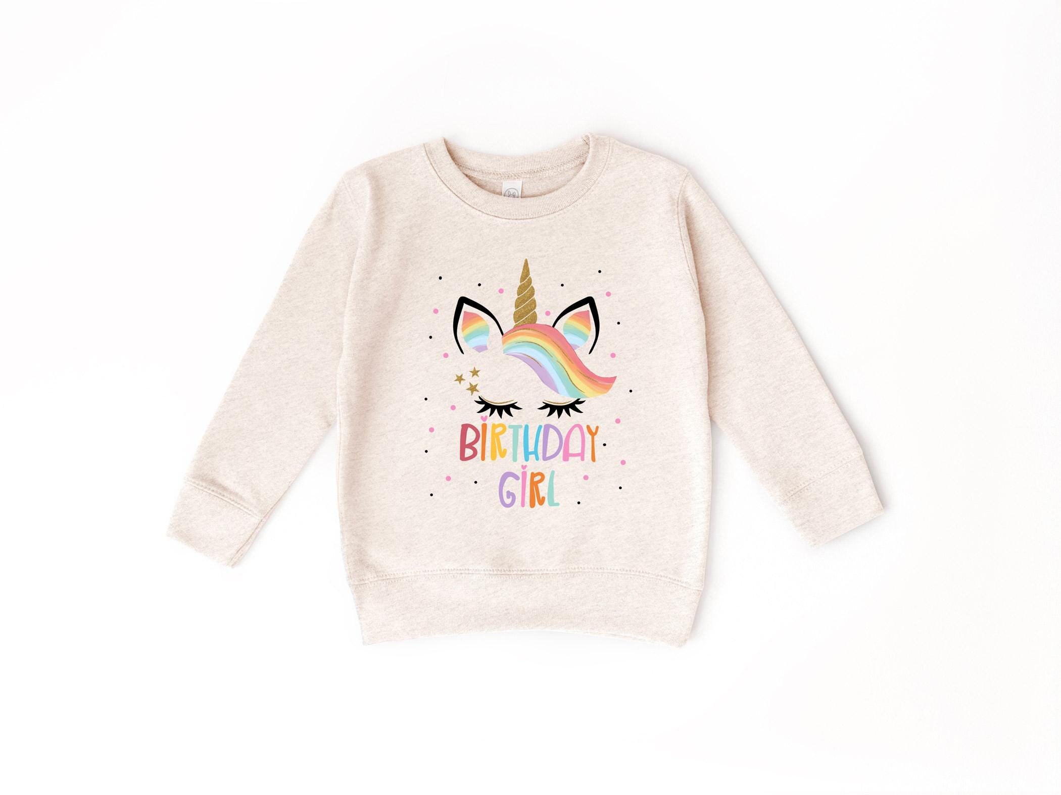 Unicorn Birthday Kids Sweatshirt - Birthday Girl Youth Hoodie - Unicorn Theme Party - Girls Birthday Party Toddler Sweater