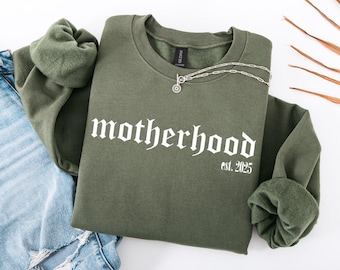 Aangepast moederschap Est. Sweatshirt 2025 - Gepersonaliseerd moedercadeau