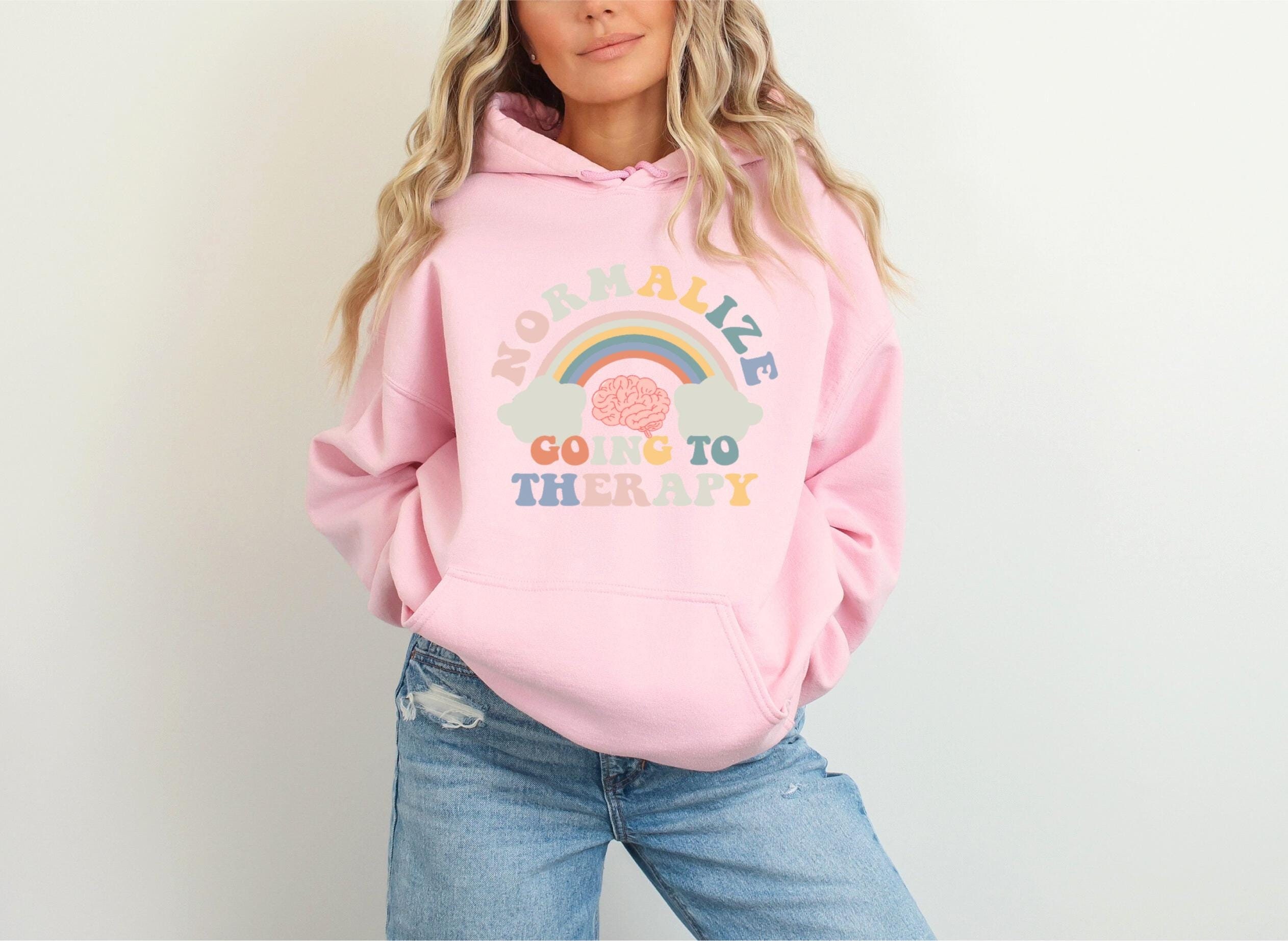 Normalize Therapy Hoodie: Mental Health Awareness Sweatshirt - Etsy