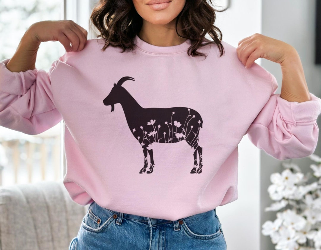 Floral Goat Sweatshirt - Goat Hoodie - Flower Goat Hoodie - Goat Lover ...