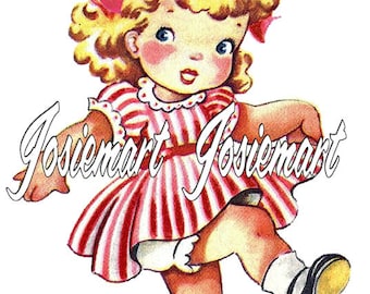 Vintage Digital Download American Girl Image July 4th Collage Large JPG PNG