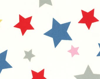 Lecien Maison Fabric - Flower Sugar Maison Fall 2016 Fabric - Multi Star Fabric - Red Blue Pink Star Fabric - 40721 Lecien Fabric - Oxford