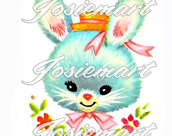 Vintage Digital Download Bunny Kawaii Vintage Bild Collage große JPG