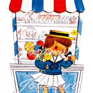 Digital Download Retro Sweet Shop Girl Printable Cute Kitschy Cup ...