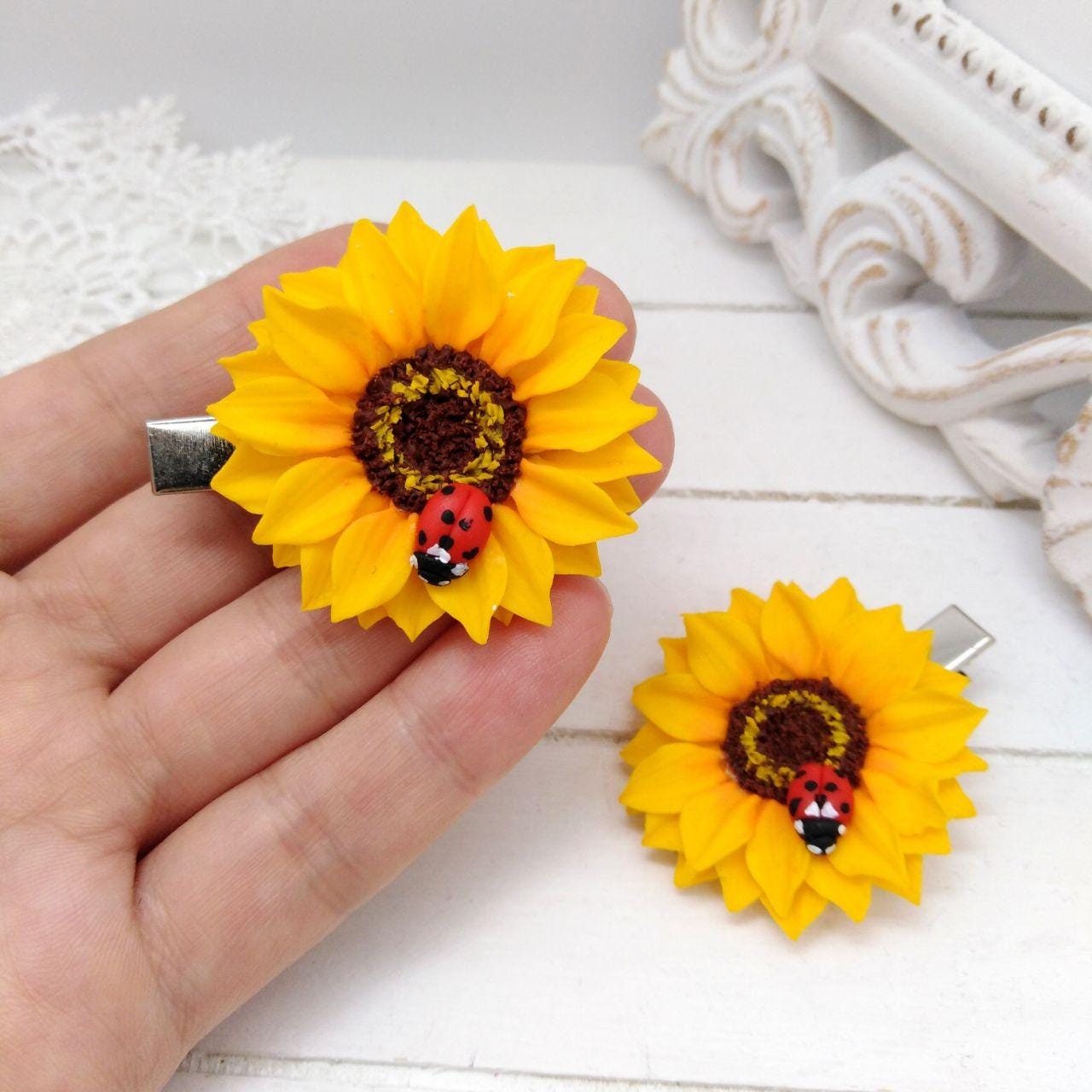 Haarnadeln Mit Sonnenblume, 10 Stück – Für Brautjungfern, Abschlussbälle, Parties & Boho-Frisuren