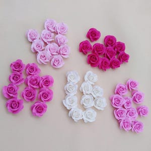 10 pcs Polymer clay rose bead handmade set of 5 colors tiny flower bead for DIY jewelry making earring bracelet necklace scrapbooking craft
