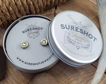Bullet Jewelry - Bullet Studs - 9mm Bullet Casing Earrings - Jewelry with Bullets - Gifts under 20 - SureShot Jewelry -TOP QUALITY!