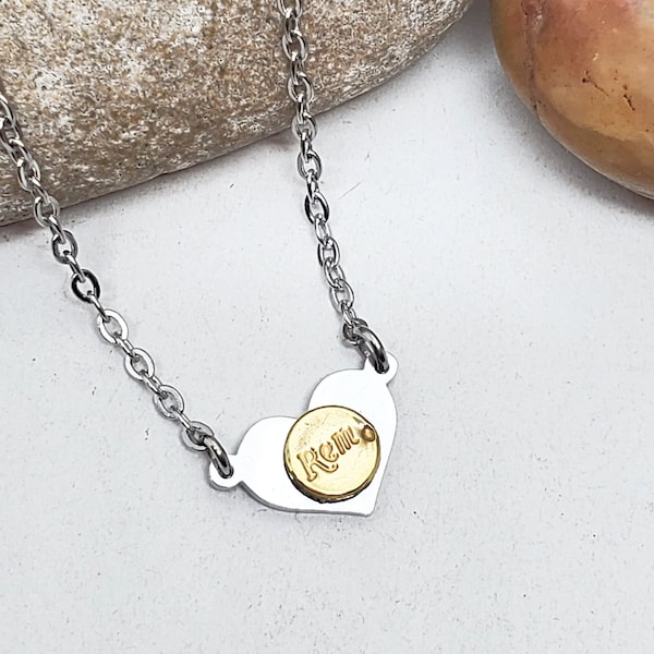 Bullet Jewelry - 22 Caliber Tiny Heart Necklace - Petite Jewelry - Love, Heart Health Month - Simple & Classy Bullet Necklace - Gun Girls