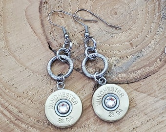 Bullet Earrings - Bullet Jewelry - 28 Gauge Shotgun Casing Classic Dangle Earrings - A SureShot Original