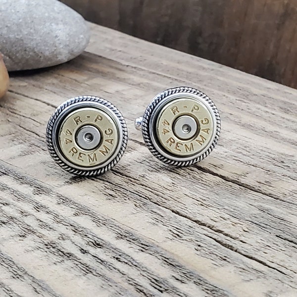 Bullet Cuff Links - Men's Accessories - BEST SELLER - Groomsmen Gifts - 44 Magnum Bullet Cuff Links - Gift for Guy - Gifts Under 30