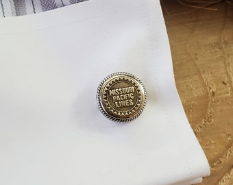 Cuff Links - Men's Accessories - Missouri Pacific Lines - Railway Buttons - Button Cufflinks - Gift for Man - Transportation